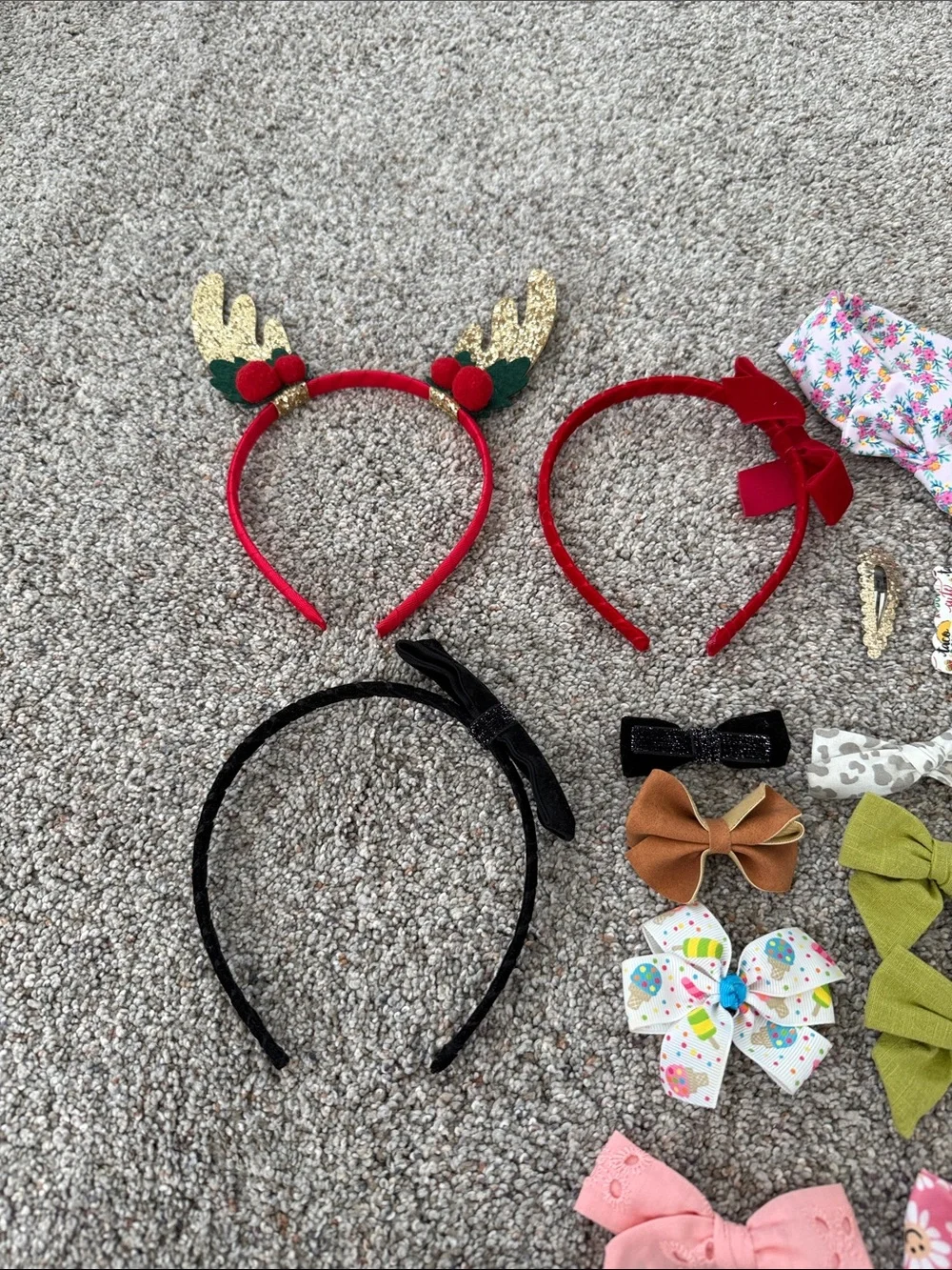Kids Hair Accessory Set - Colorful Bows & Headbands bundle